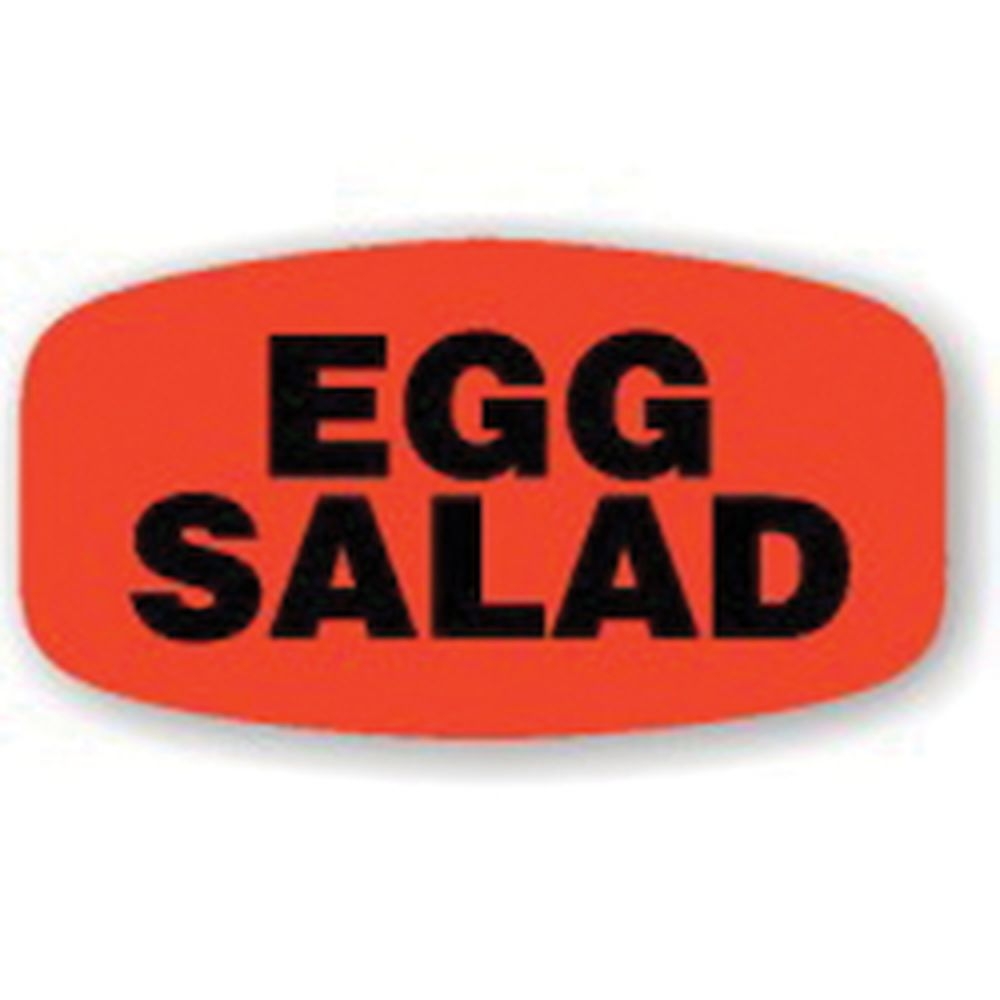Bollin Red Glo Short Oval Egg Salad Label -- 1000 per roll