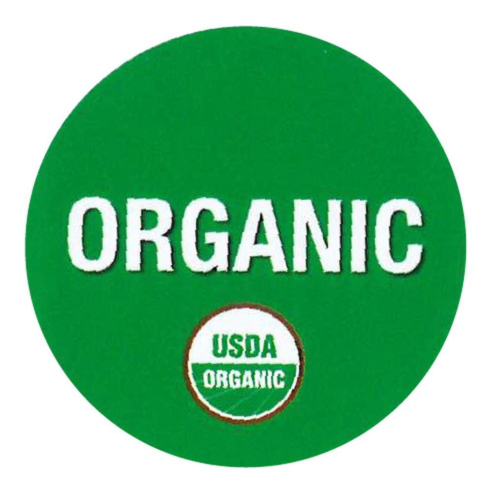 Bollin Organic Green/White USDA Cicle Paper Label, 1.5 x 1.5 inch -- 1000 per roll