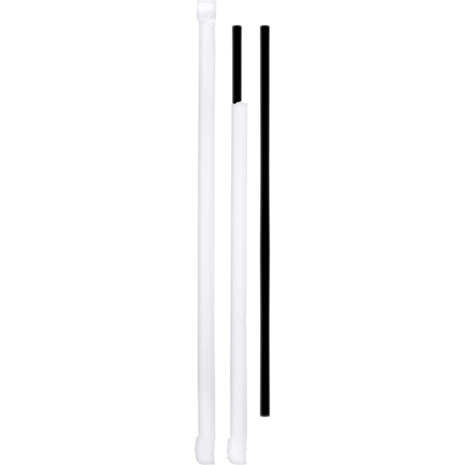 Berkley Square Black Polypropylene Wrapped Jumbo Straw, 7.75 inch -- 12000 per case
