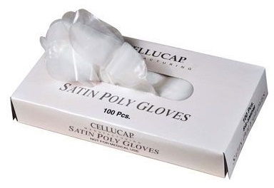 Cellucap Large Satin Poly Gloves - Dispenser Pack -- 1000 per case