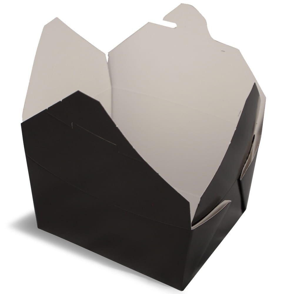 Fold-Pak Bio Pak Black Squat Food Container, 49 Ounce -- 200 per case.