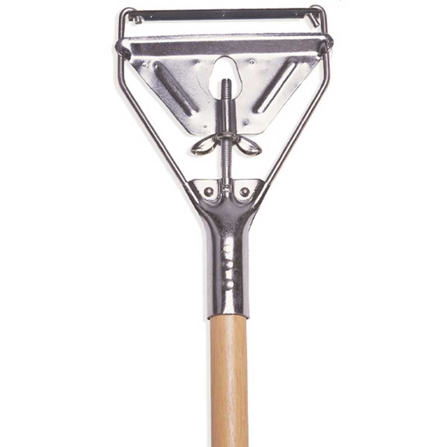 Wilen Wood Metal Stirrup Quick Change Style Wet Mop Handle, 60 inch -- 12 per case