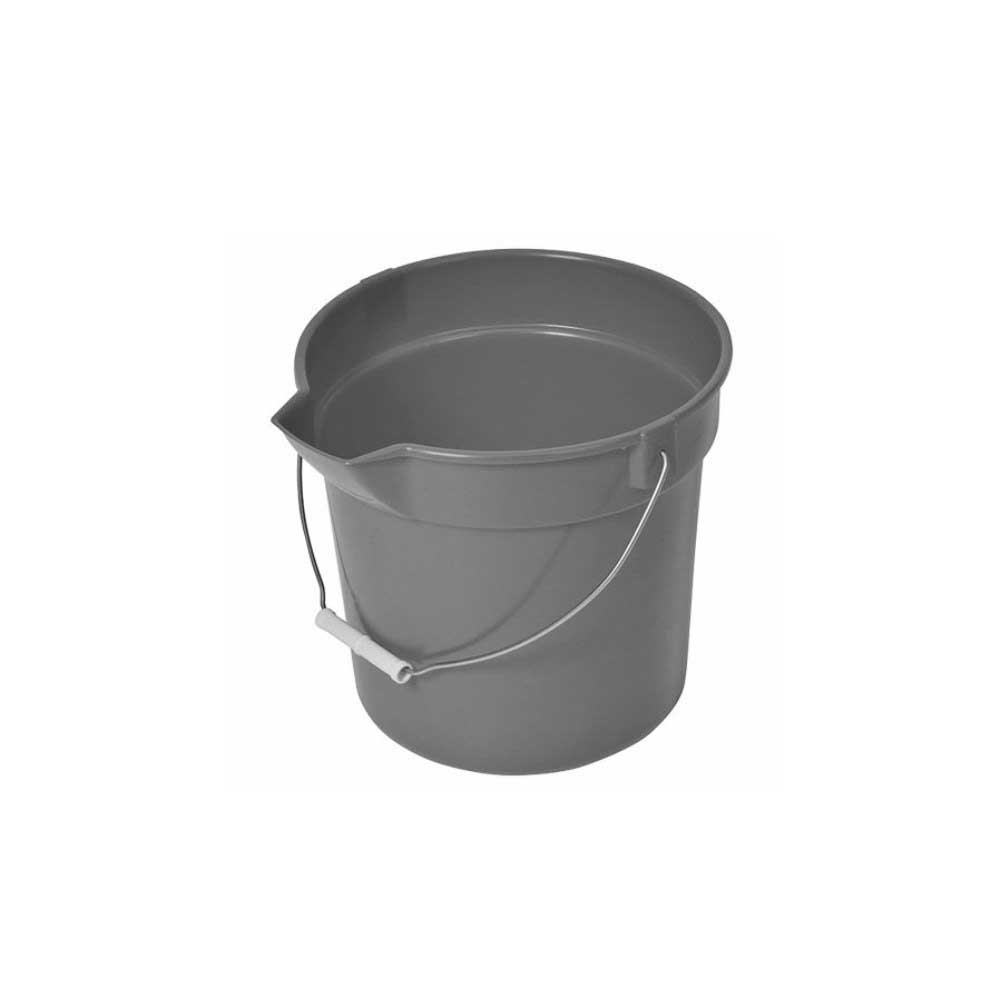 American Plastics Huskee Round Gray Polyethylene Pail, 14 Quart Capacity
