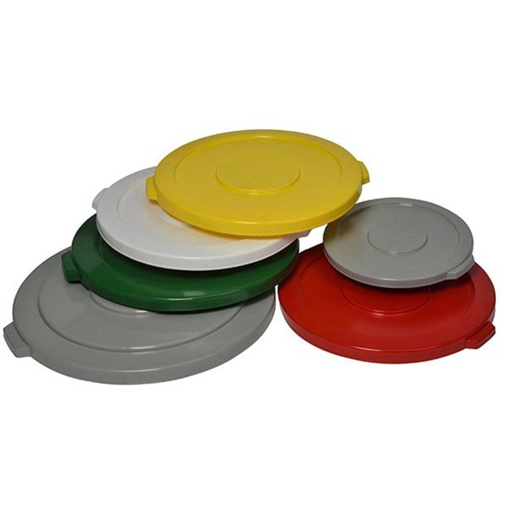 American Plastics Grey Round Flat Receptacle Lid, 27.5 x 27.5 x 2.5 inch -- 3 per case