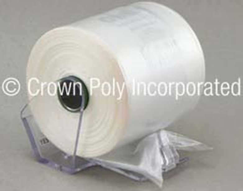 Crown Poly HMW-HDPE 6 Micron Clear Green Self Open Mini Roll Bag, 15 x 20 inch -- 3600 per case