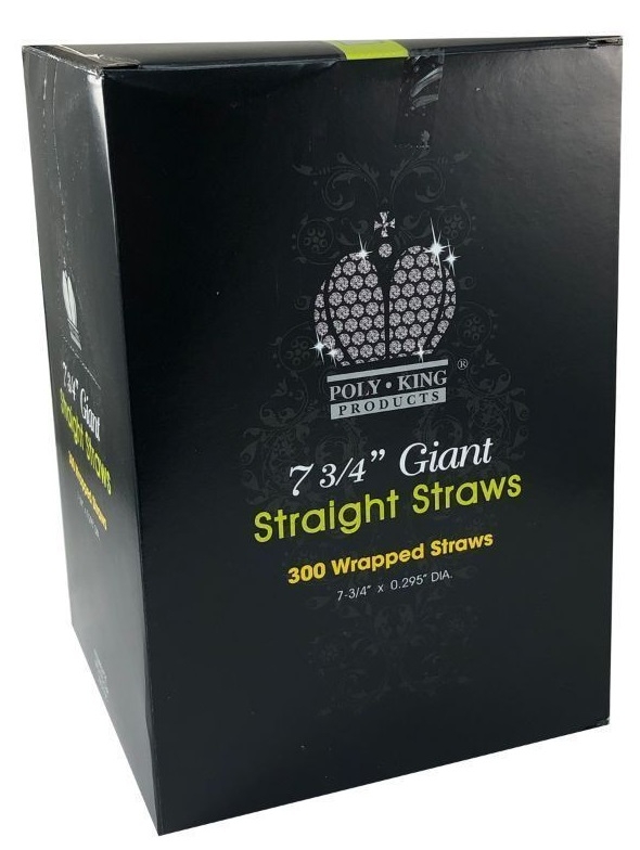 Poly King Wrapped Red Giant Straight Straw, 7.75 inch -- 3000 per case.