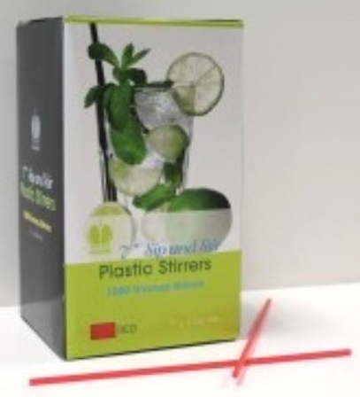 Poly King Unwrapped Sip and Stir Straw, 7 inch -- 10000 per case.
