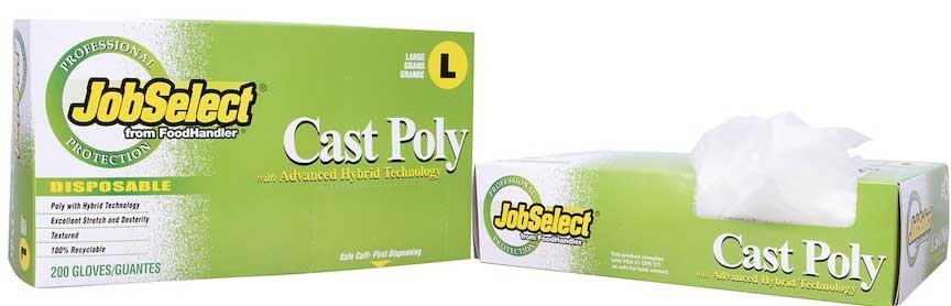 Foodhandler Jobselect Large Clear Synthetic Hybrid Glove -- 1000 per case