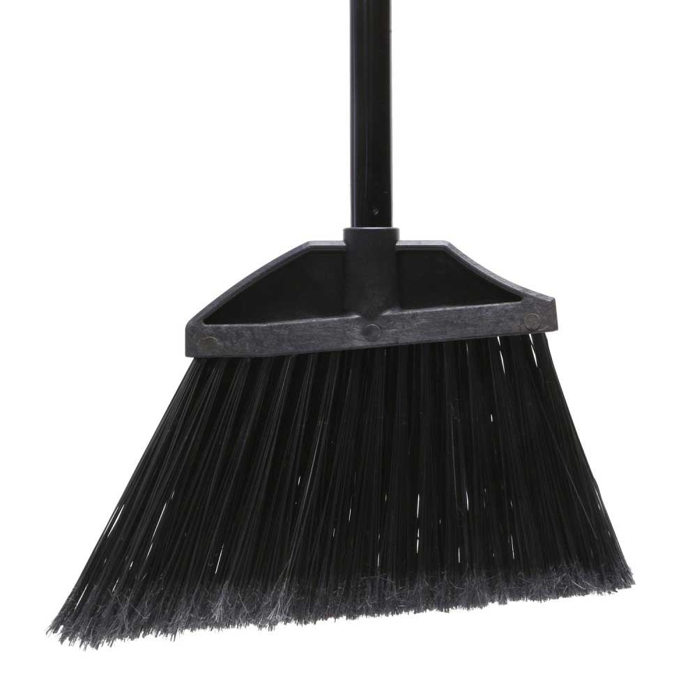 Nexstep Large Black Bristles Angle Broom with Metal Handle, 7/8 inch Diameter -- 12 per case