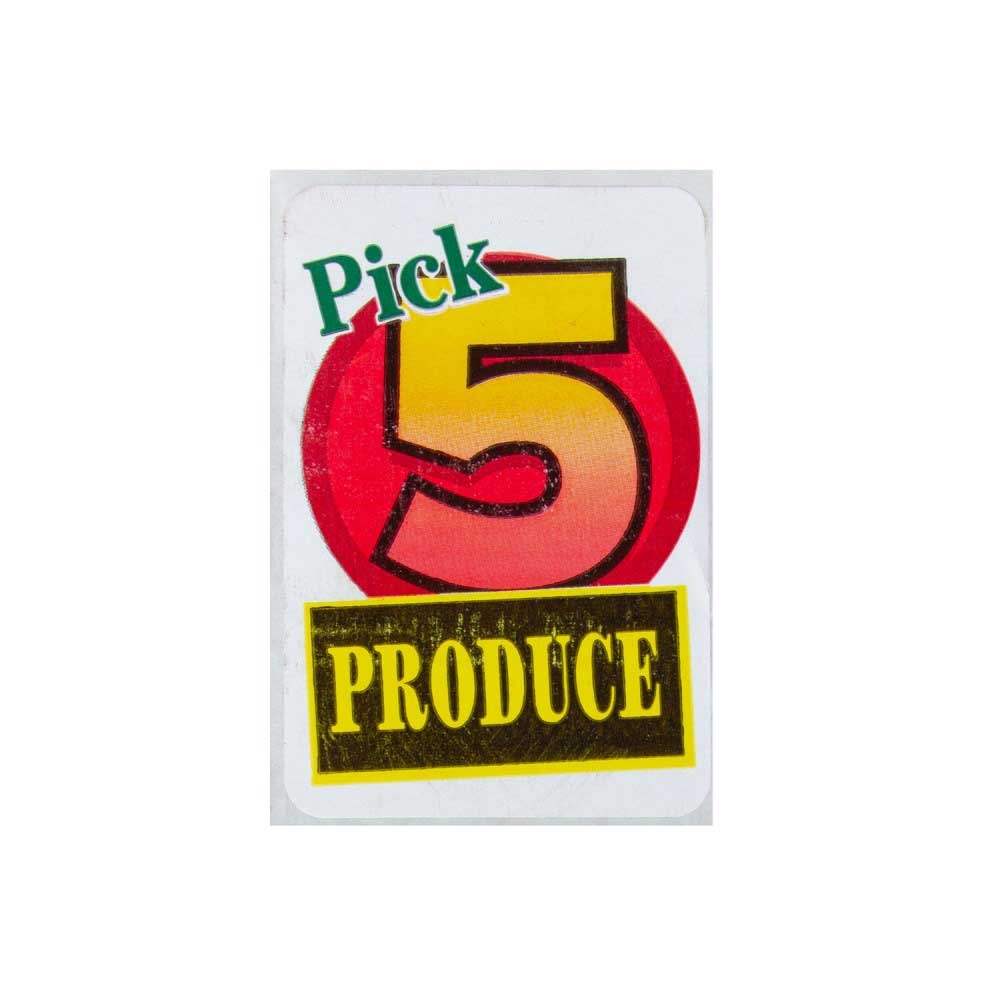 MB Graphics Pick 5 For $ 19.99 Freezer Adhesive Label - 1000 per roll