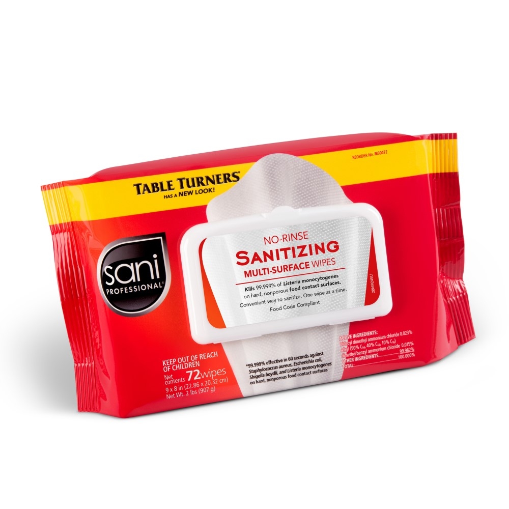 Sani Professional White Polyester No Rinse Sanitizing Wipes, 9 x 8 inch -- 864 per case