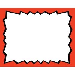 ID Images Fire Orange/Black 5.5 x 7 inch Sign Card - 100 per pack