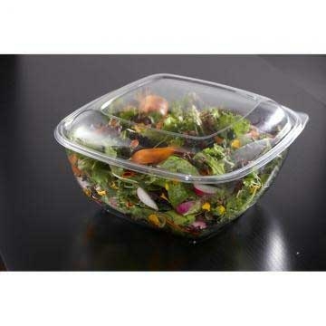 Sabert Clear PET Dome Lid for 80 and 160 Ounce Square Bowls, 7.625 x 7.625 x 1 inch -- 50 per case