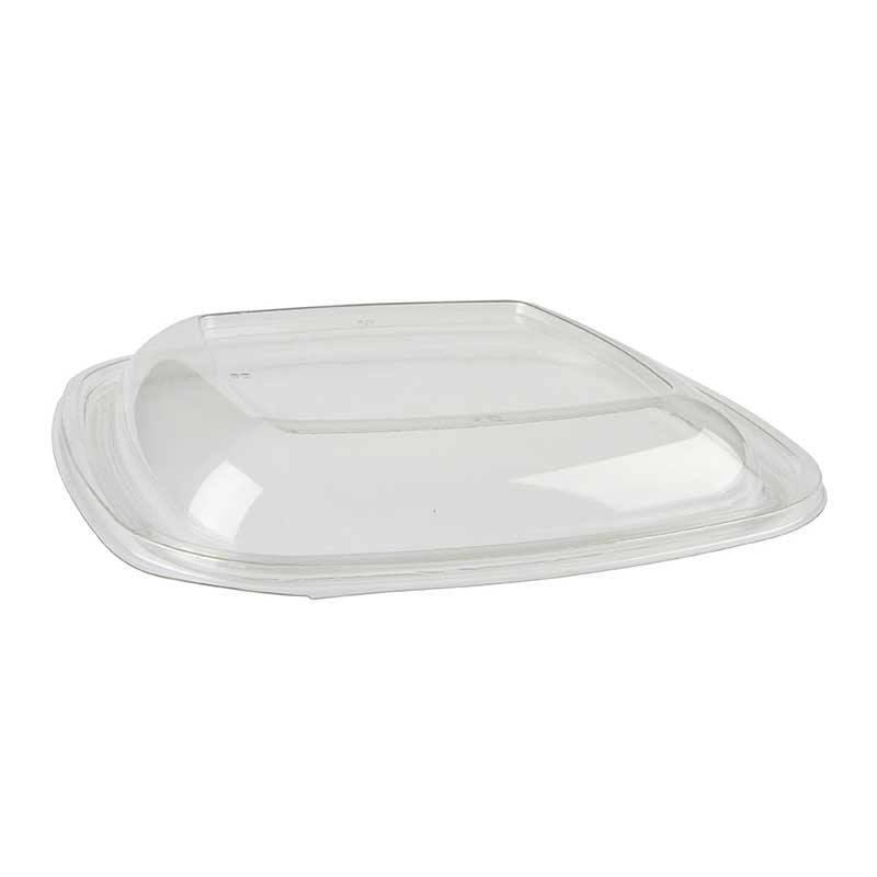 Sabert Clear PET Dome Lid for 80 and 160 Ounce Square Bowls, 7.625 x 7.625 x 1 inch -- 50 per case