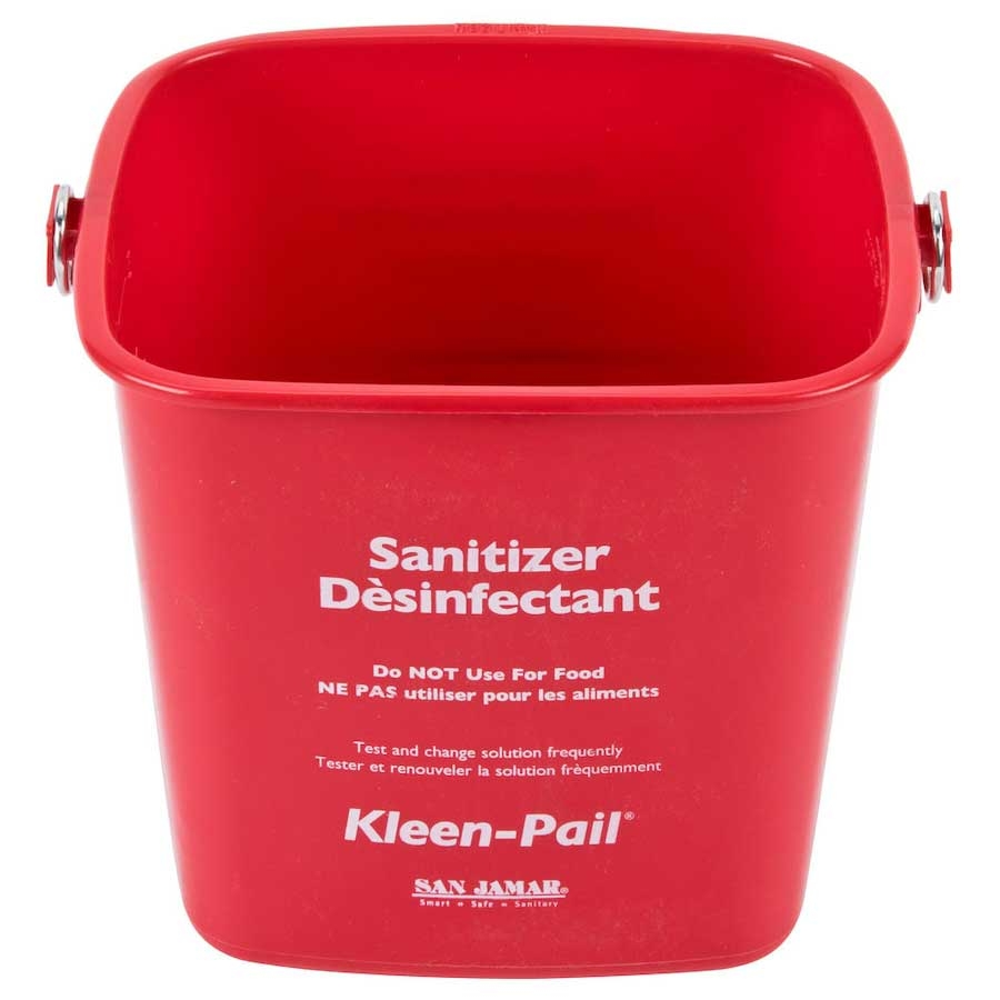 San Jamar Red Sanitizing Kleen-Pail, 8 Quart -- 12 per case