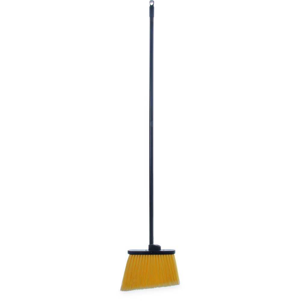Duo Sweep Black Polypropylene Flagged Angle Medium Lobby Broom with Handle, 48 inch -- 12 per case