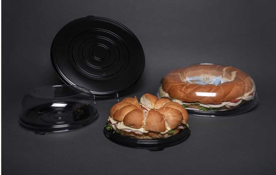Easy paks OPS Sub Container with Black Base and Clear Dome, 20 inch -- 24 per case