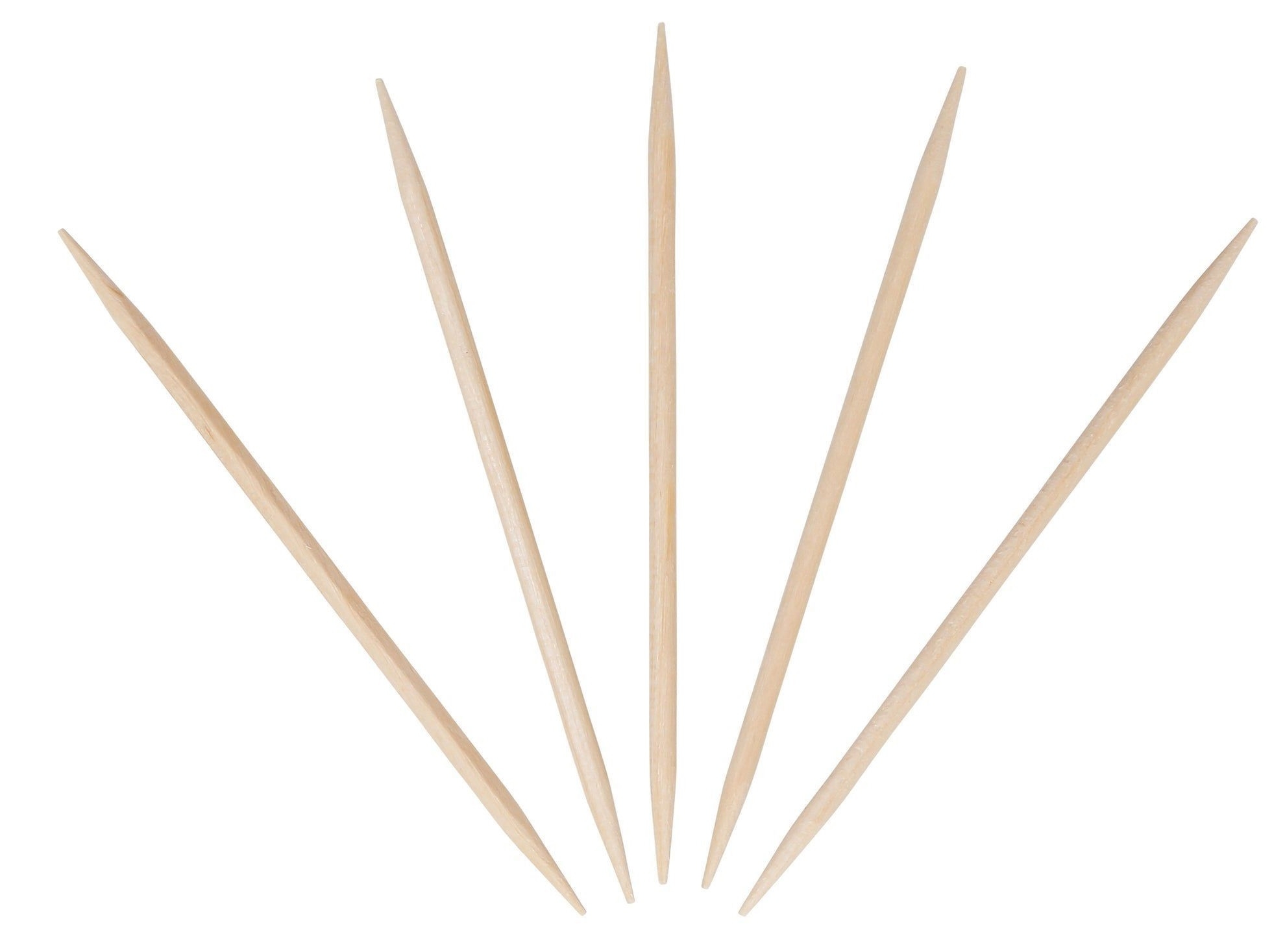 KingSeal Unwrapped Double Point Bamboo Wood Round Hotel Toothpick, 2.5 inch -- 19200 per case