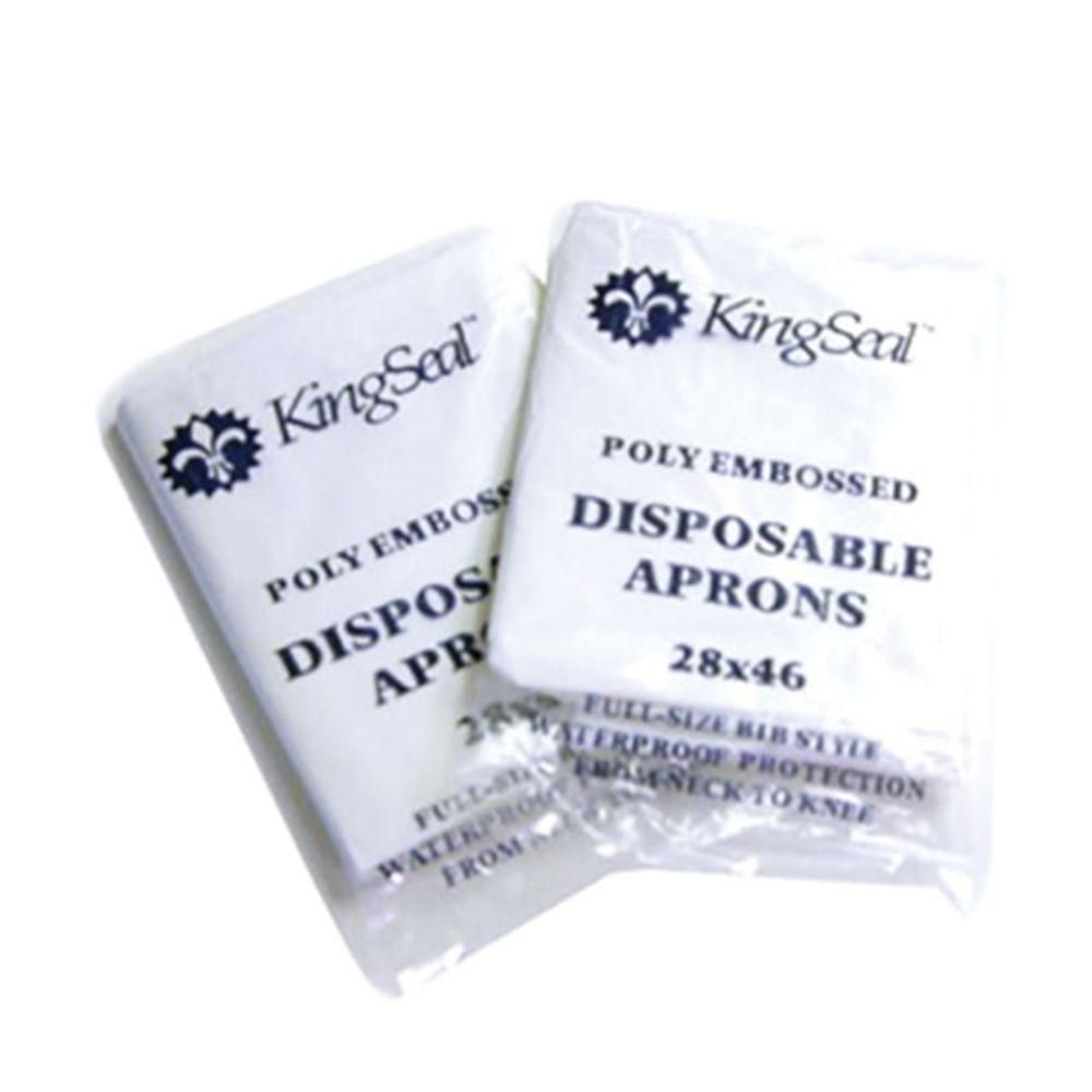 KingSeal Large Polyethylene Disposable Apron, 28 x 46 inch -- 500 per case