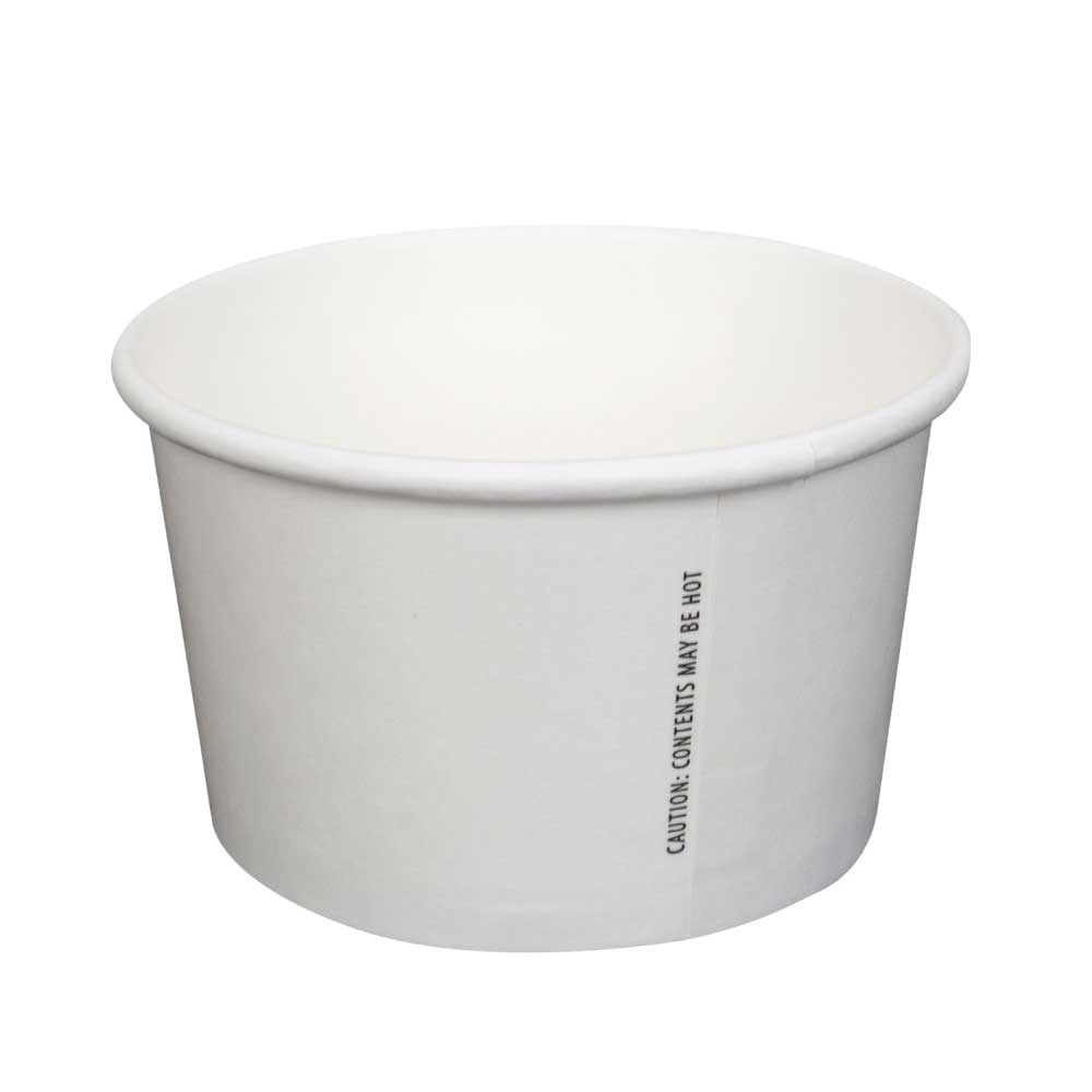 Prime Source White Paper Food Cup with Lid, 8 Ounce Capacity -- 250 per case