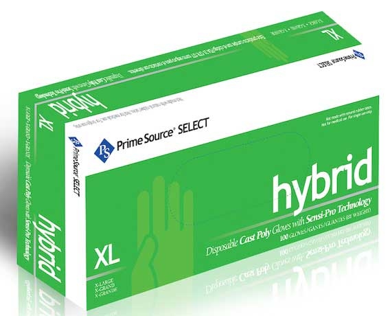 Prime Source X-Large Ultra Blue Textured Cast Poly Hybrid Glove -- 1000 per case