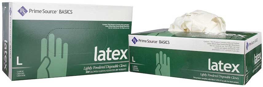 Prime Source Basics White Lightly Powdered Large Latex Gloves -- 1000 per case