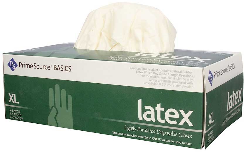Prime Source Basics White Lightly Powdered Extra Large Latex Gloves -- 1000 per case