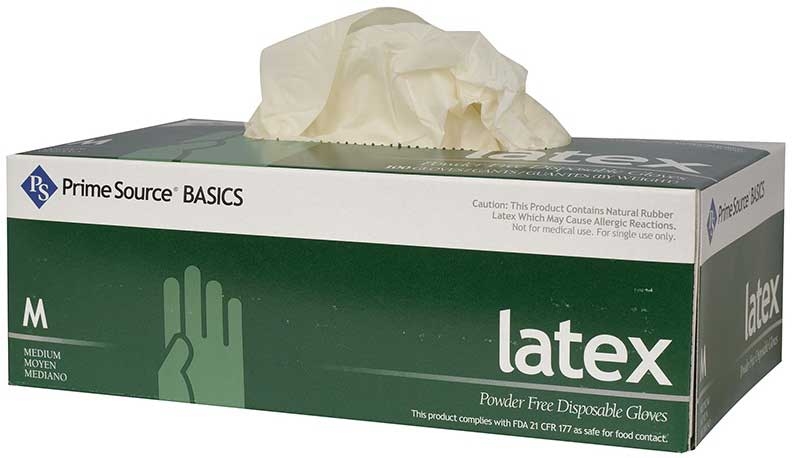 Prime Source Basics White Powder Free Medium Latex Gloves -- 1000 Per Case