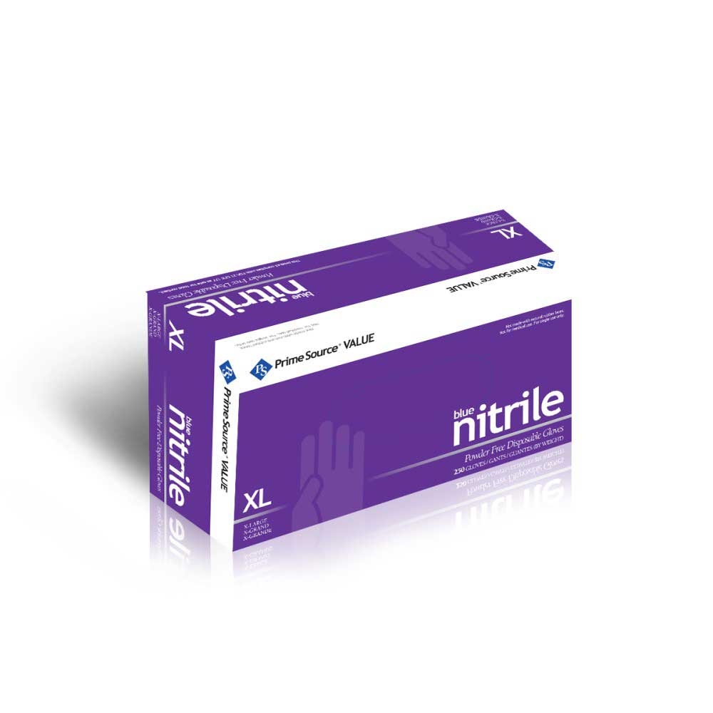 Prime Source Value Xlarge Blue Nitrile Powder Free Gloves -- 1000 per case