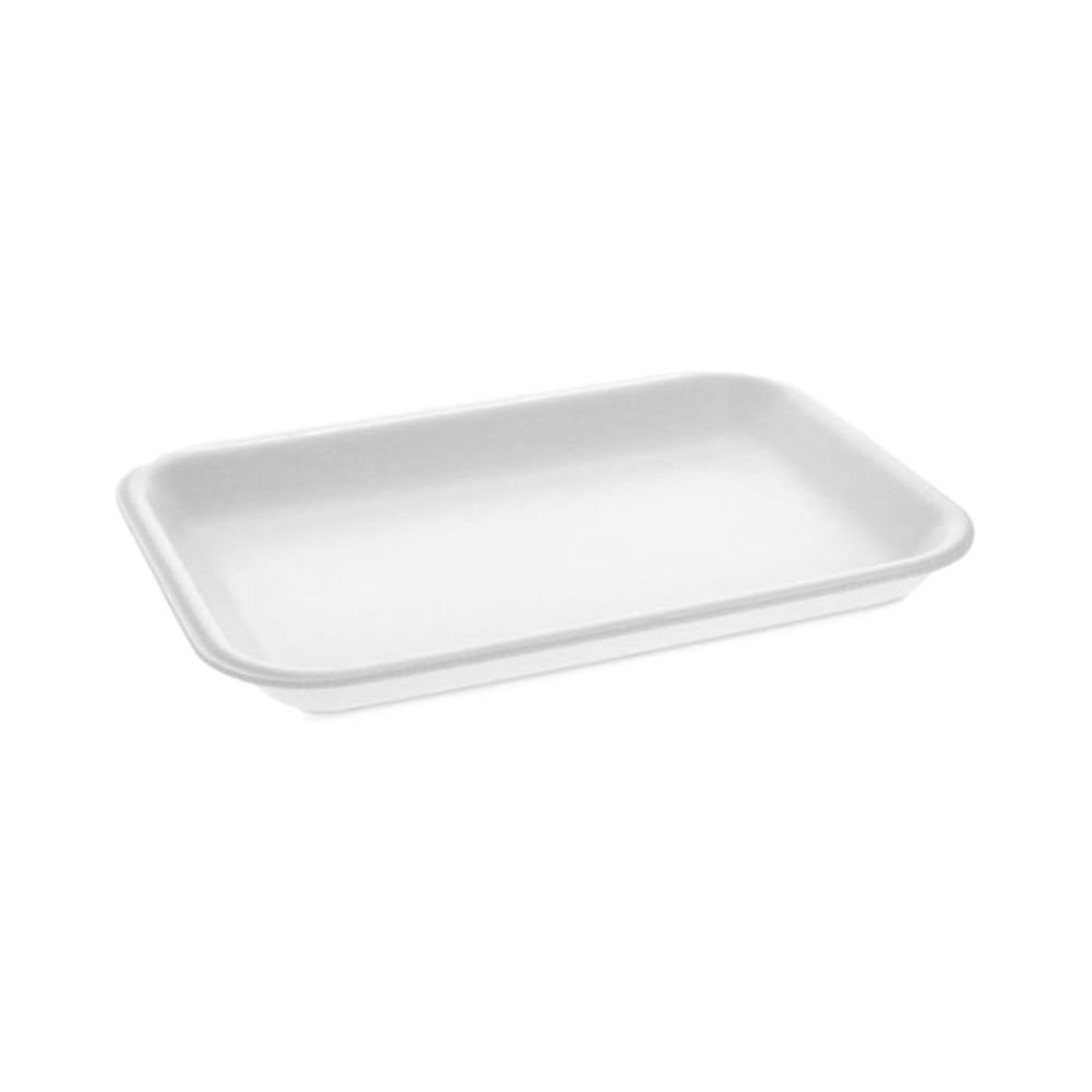 Prime Source White Polystyrene Number 2 Foam Meat Tray, 8.25 x 5.75 x 1 inch -- 500 per case.
