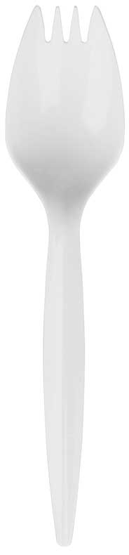 Bunzl Prime Source Medium Weight Polypropylene White Spork - Bulk Pack -- 1000 per case