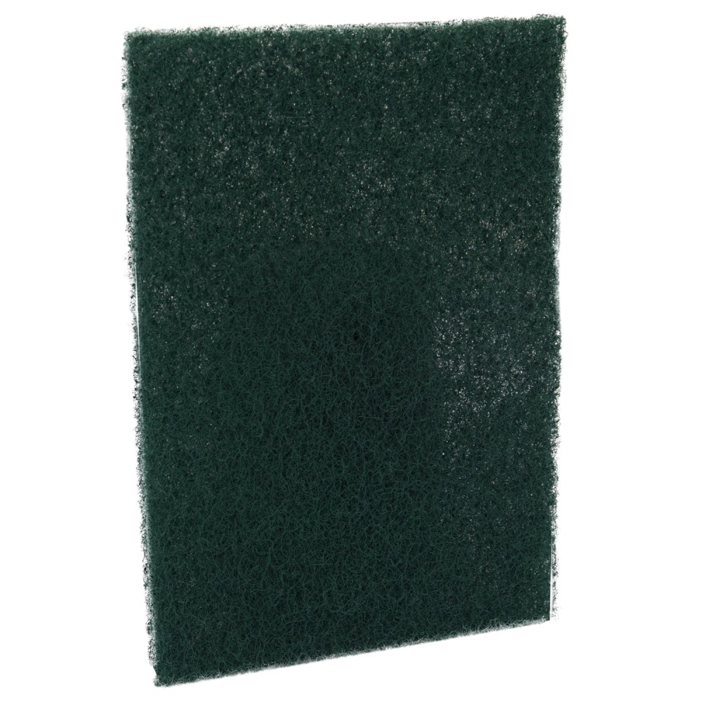 Prime Source Green Polyester Rectangular Medium Duty Scouring Pad, 6 x 9 inch -- 10 per pack