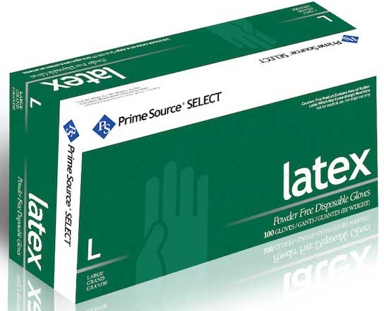 Prime Source Select White Powder Free Large Latex Gloves -- 1000 per case