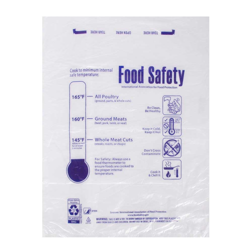 Unistar Clear High Density Polyethylene 0.51 Mil Food Safety U Bag It Bag, 14 x 19 inch -- 2380 per case