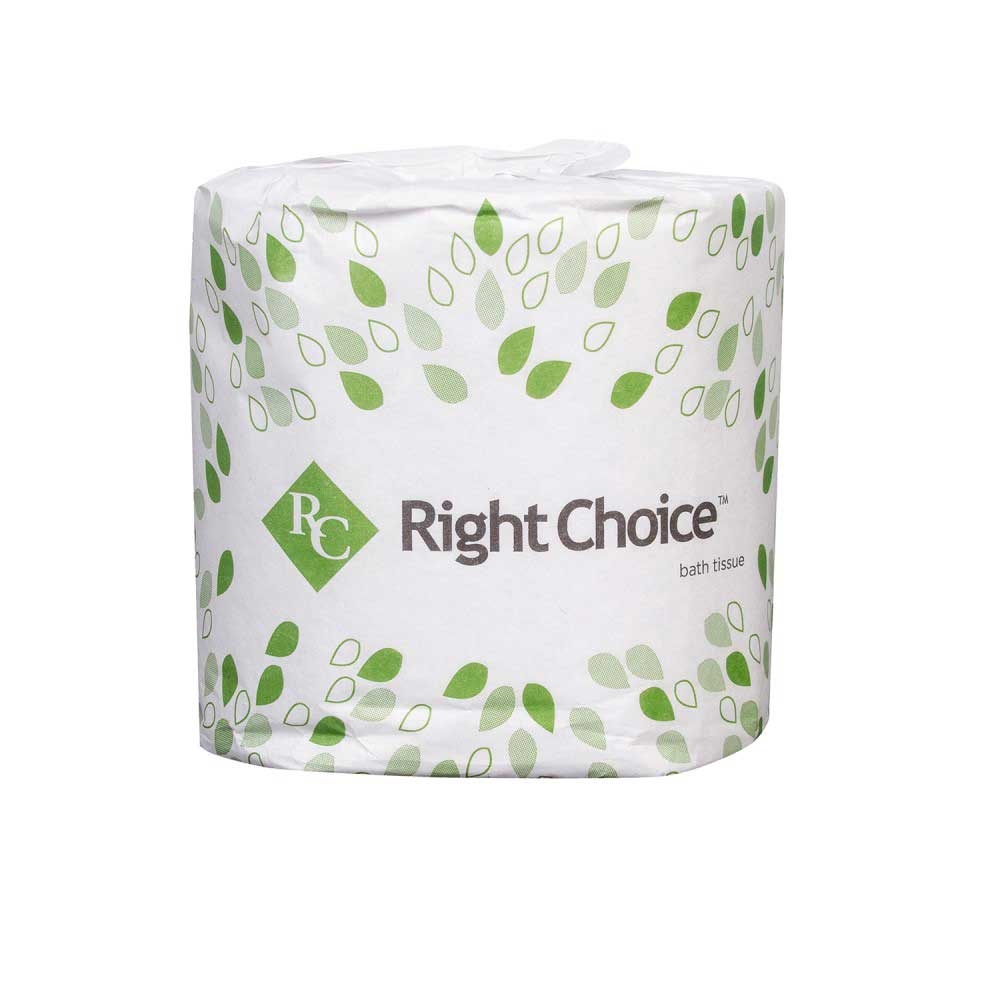 Right Choice White Paper 2-Ply Small Standard Bath Tissue, 4.1 x 3.1 inch -- 96 rolls per case