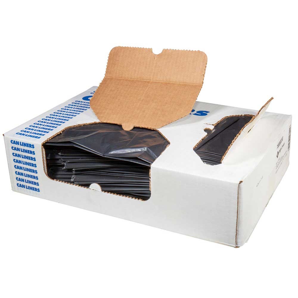 Right Choice Black 1.5 Mil LDPE 60-Gallon Can Liner, 38 x 58 inch -- 100 per case