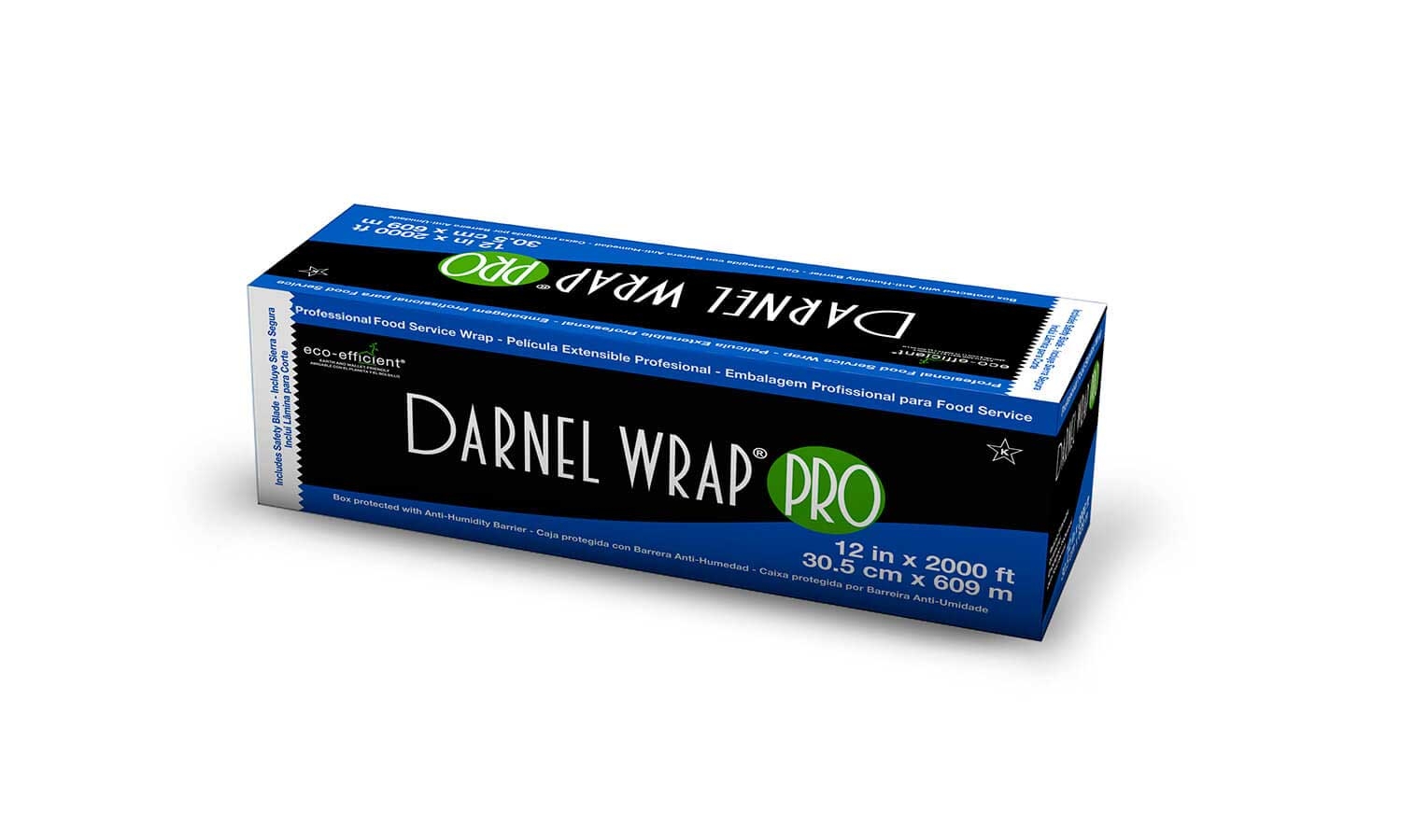 DarnelWrap Pro Clear Cutter Box Film Wrap, 12 inch x 2000 Feet
