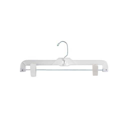 National Hanger White Plastic Skirt Hanger with Hook, 14 inch Length -- 100 per case