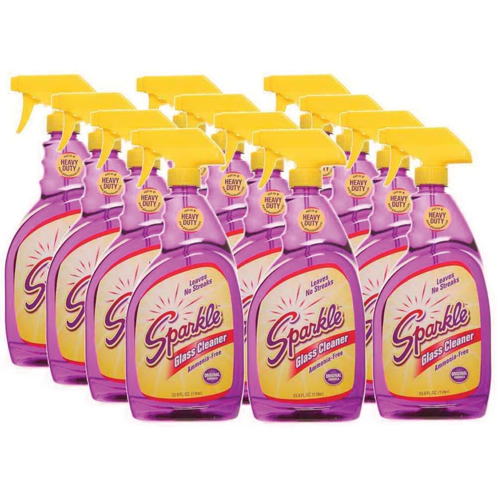 A J Funk Sparkle Glass Cleaner with Trigger Sprayer, 33.5 Ounce -- 12 per case