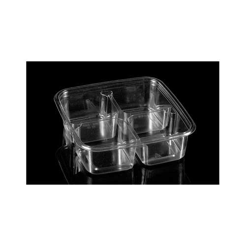 Panoramic Clear Polyethylene Terephthalate 4 Cell Insert Tray, 6.19 x 6.19 x 0.74 inch -- 960 per case