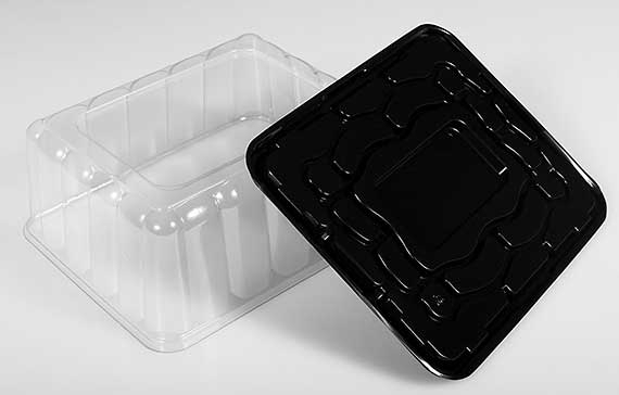 Panoramic Black Base Clear Dome Lid Container -- 100 per case
