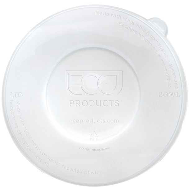 Eco-Products 100 Percent Recycled Content Lid fits Sugarcane Bowls -- 400 per case.