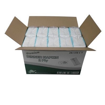 Teh Tung White Paper 2 Ply 1/8 Fold Sugarcane Dinner Napkin, 15 x 17 inch -- 3000 per case.