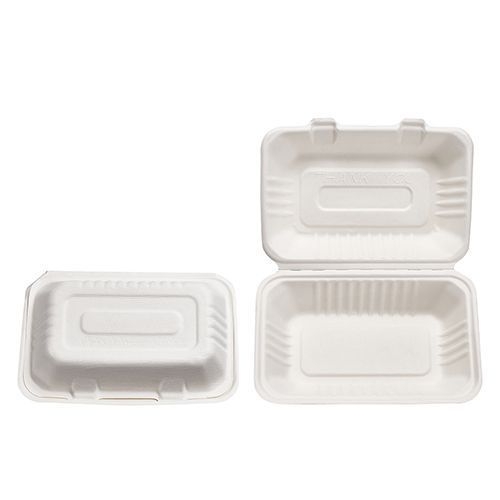 Teh Tung Morex Bamboo Mix Bagasse Molded Fiber 1 Compartment Clamshell Hinged Food Container, 6 x 9 x 3 inch -- 250 per case.