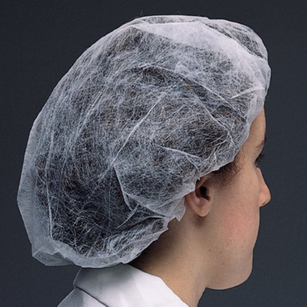 McCordick Glove and Safety White Polypropylene Color Coded Bouffant Cap, 24 inch -- 100 per pack