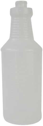 Bunzl Plastic Clear Neck Center Bottle, 32 Ounce