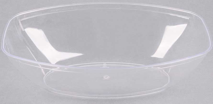 Fineline Platter Pleasers Plastic Clear Oval Luau Bowl, 1/2 Gallon -- 50 Per Case