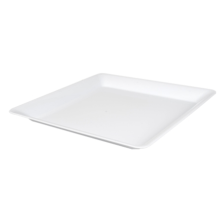 Fineline Settings ReForm Square Polypropylene White Platter, 14 x 14 inch -- 20 per case