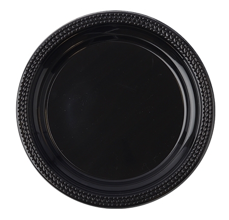 Fineline Settings ReForm Black Polypropylene Round Plate, 9 inch -- 400 per case