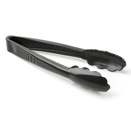 Fineline Settings Platter Pleaser Black Plastic Extra Heavy Duty Tong, 7 inch -- 24 per case